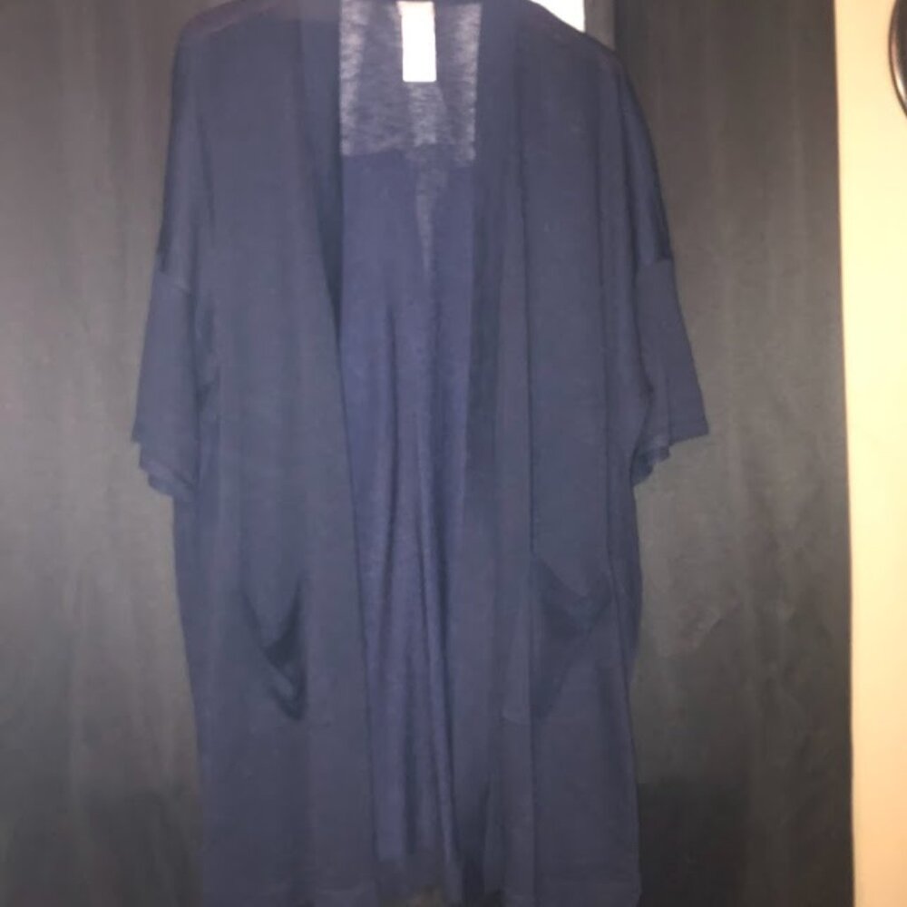Chico's Navy Blue Long Sweater Cardigan with pockets #1097